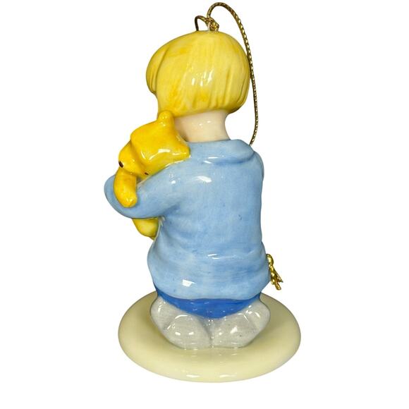 Disney Christopher Robin Pooh Bear "How I Do Love You" Porcelain Ornament! - Picture 2 of 5